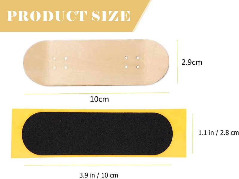 WINDIR 24pcs Grip Tape for Fingerboards,Precut 28×100mm Pro Finger Toys Foam Grip Tape, Professional Black Wooden MiNi Skateboards (24pcs Precut) - Image 2