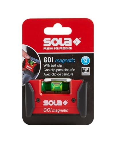 SOLA LSGOM GO Magnetic Portable Level with Clip and 1 60 Magnified Vial 3Inch - Image 1