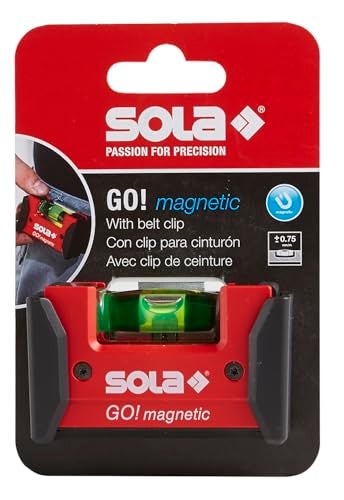 SOLA LSGOM GO Magnetic Portable Level with Clip and 1 60 Magnified Vial 3Inch - Image 3