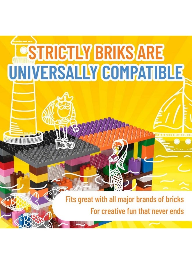 Strictly Briks Strictly Briks Compatible with Lego Toy Building Block, Big Brick Tower Gift Set for Ages 3 and Up, Rainbow Colors, 12 7.5”x3.75” Base Plates and 96 Assorted Big Bricks, 108 Pieces  - Image 4
