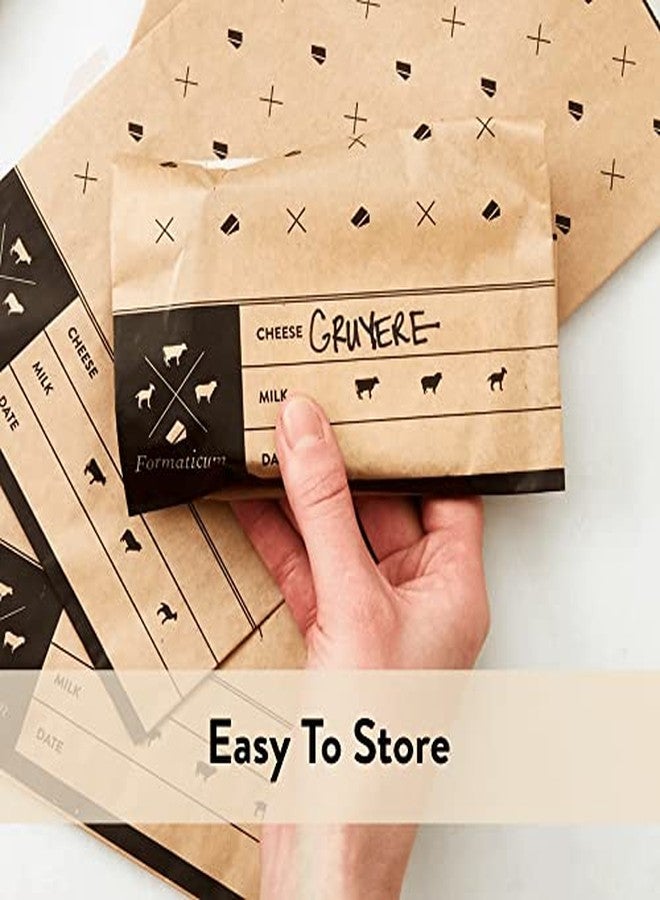 Formaticum - 15-Pack Cheese Storage Bags - 6.25 x 11 Wax Paper Bags to Keep Cheese or Charcuterie Fresh - Professional Grade Cheese Paper for Wrapping Cheese - Porous Brown Paper Bags From France - Image 4