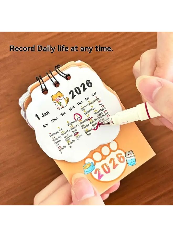 4 قطع تقويم قطط لطيف بألوان مختلطة لعام 2025 2026 مع حلقة تعليق للمنزل والمكتب - Image 5