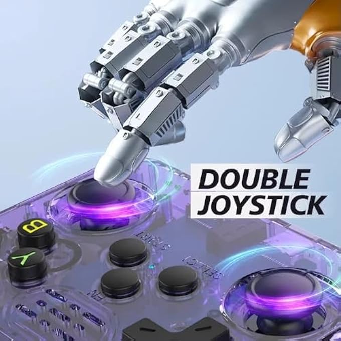 R36S RETRO HANDHELD GAME CONSOLE BUILT-IN 15000+ CLASSIC GAMES, 3.5-INCH IPS LARGE SCREEN PORTABLE POCKET CONSOLE VIDEO PLAYER WITH 64G TF CARD, 3500MAH RECHARGEABLE HANDHELD GAMING CONSOLE (GRAY) - Image 3