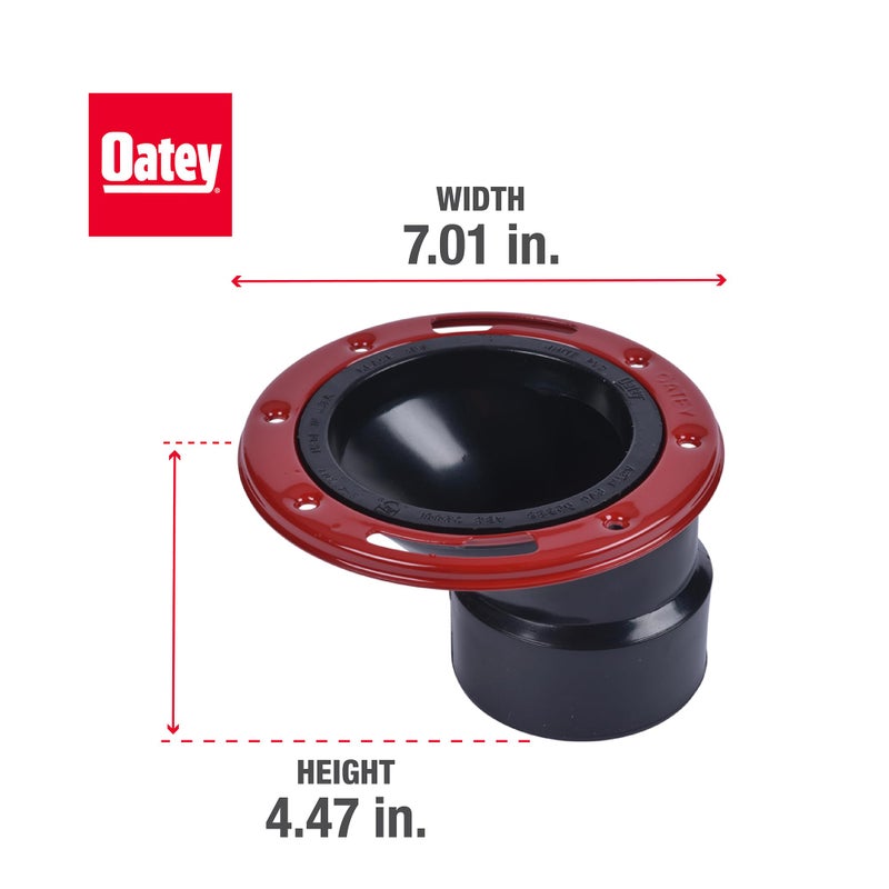 Oatey 43500 Level-Fit Offset Toilet Flange, 3 X 4 in, Abs Plastic, 3-Inch or 4-Inch - Image 2