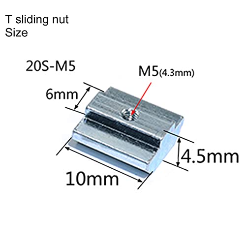 QIJINTRID 50pcs 2020 Series M5 Sliding T Nut, Metric M5 Thread 2020 T Slot Nut, for 2020 Aluminum Extrusion Profile Slot 6mm - Image 2