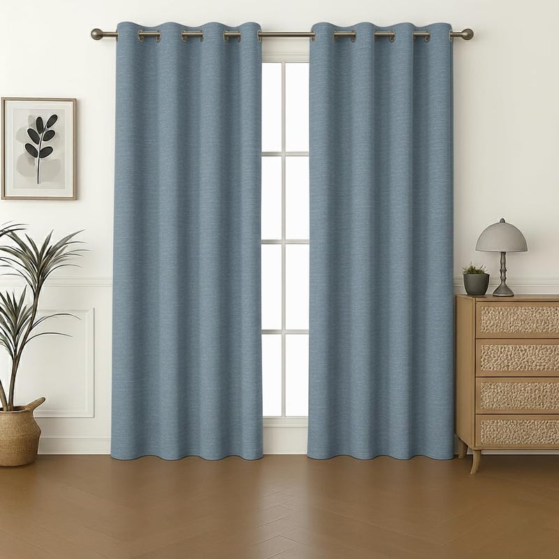 Amali Blackout Plain Curtains 274 cm x 127 cm - 2 Panels, 100% Polyester, Grommet Top, Thermal Insulated, Noise Reducing, Light Blocking - Image 1