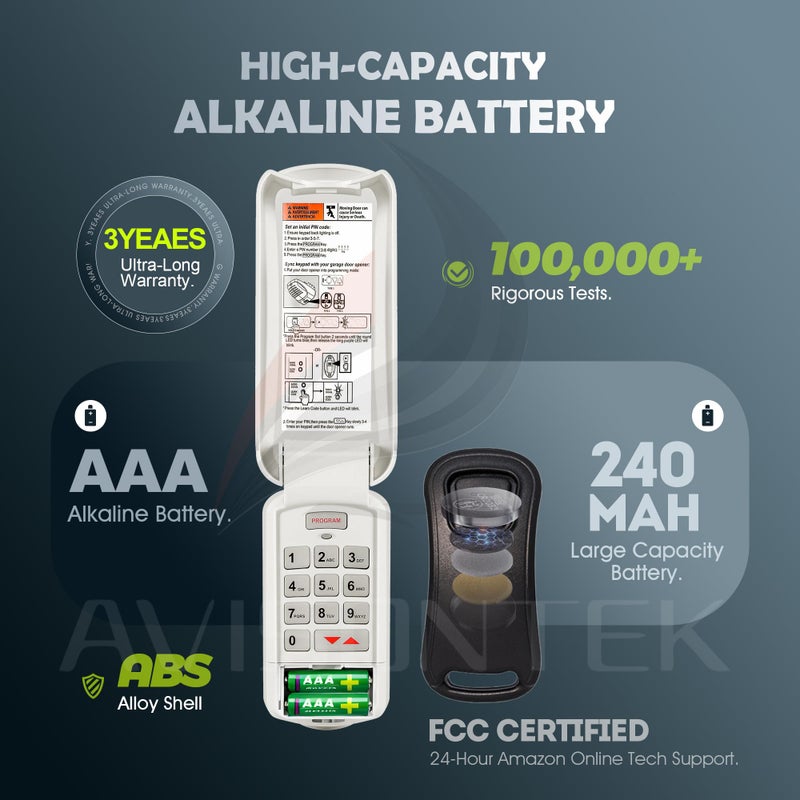 Avisontek Genie Garage Door Opener Keypad & Remote GK-R G1T-BX Intellicode Wireless Keylessã€10 Year Warrantyã€‘ - Image 3