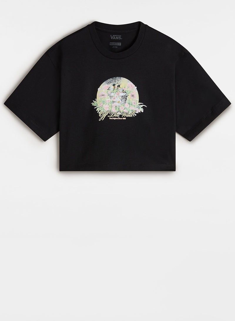 فانز تيشيرت أطفال بقصة مريحة بطبعة طيور - Image 1