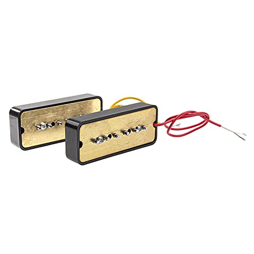Yootones 2Pcs Yootones P90 Pickup Bridge & Neck Single Coil Pickups Set N/B Compatible with Electric Guitar Parts Replacement (Black) - Image 4