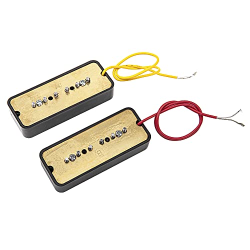 Yootones 2Pcs Yootones P90 Pickup Bridge & Neck Single Coil Pickups Set N/B Compatible with Electric Guitar Parts Replacement (Black) - Image 3