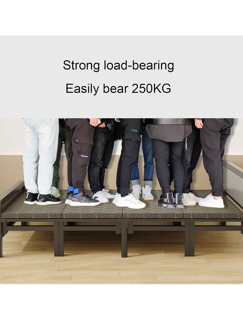 Single Folding Bed with Memory Foam Mattress for Adults,Portable Rollaway Cot Size Guest Bed with Headboard&Sturdy Steel Frame on Wheels,186X75cm - Image 4