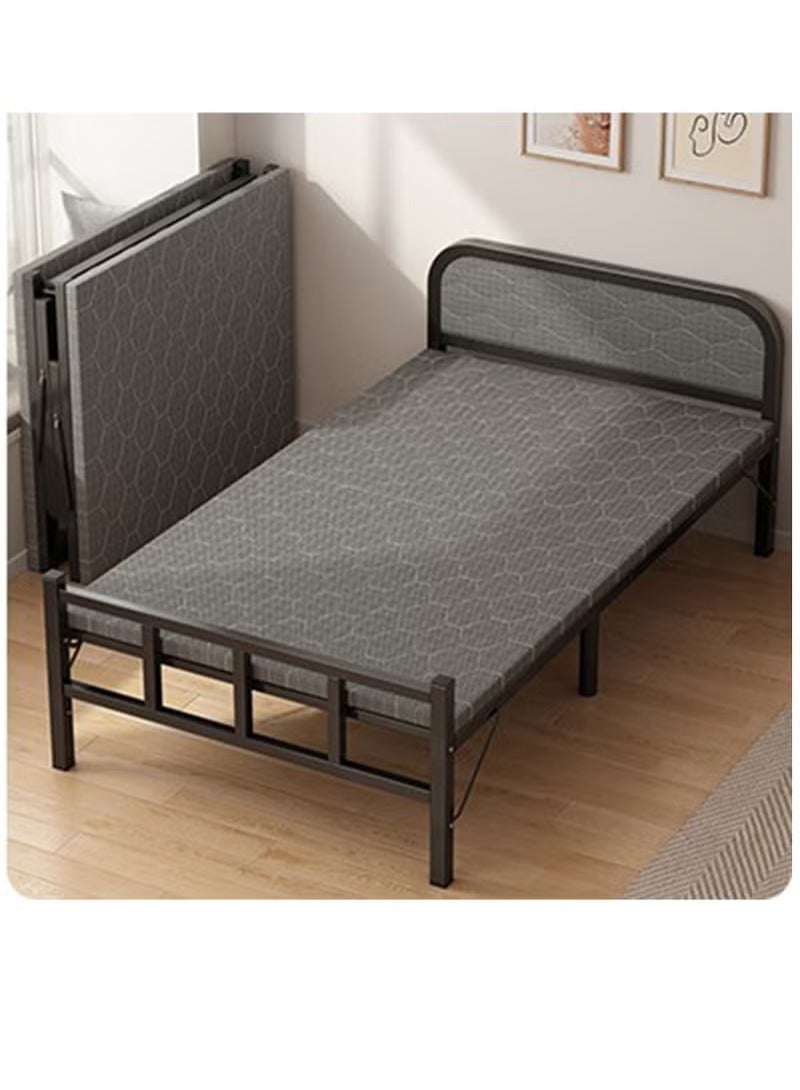 Single Folding Bed with Memory Foam Mattress for Adults,Portable Rollaway Cot Size Guest Bed with Headboard&Sturdy Steel Frame on Wheels,186X75cm - Image 1