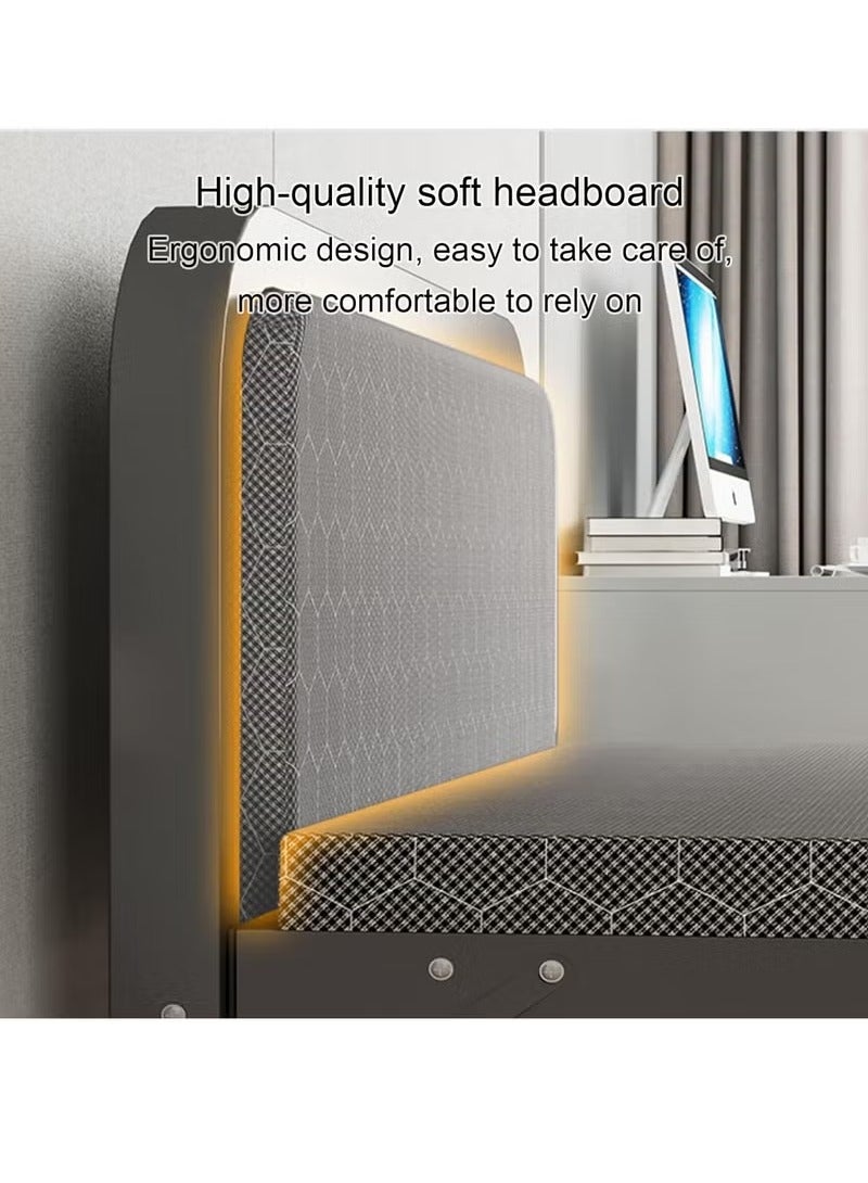 Single Folding Bed with Memory Foam Mattress for Adults,Portable Rollaway Cot Size Guest Bed with Headboard&Sturdy Steel Frame on Wheels,186X75cm - Image 3