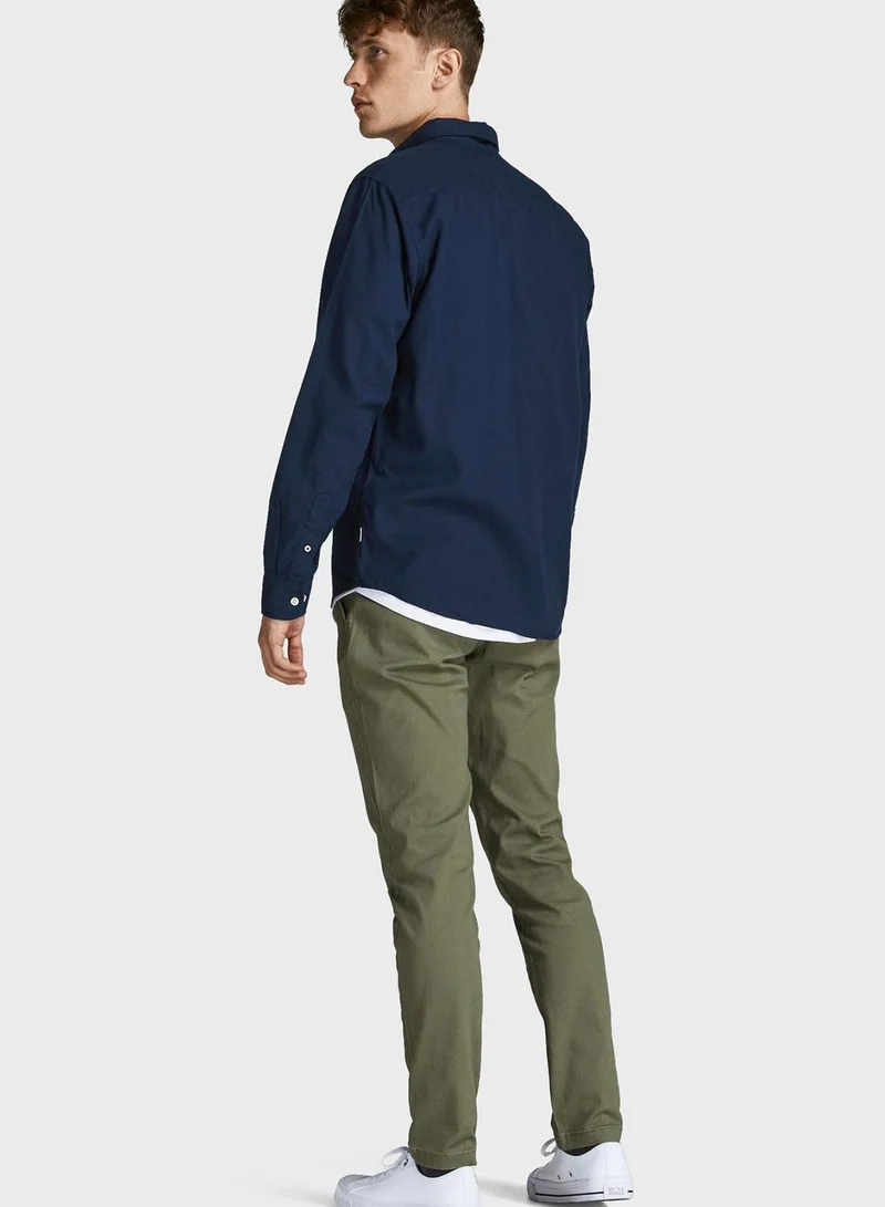 JACK & JONES Solid Regular Fit Shirt