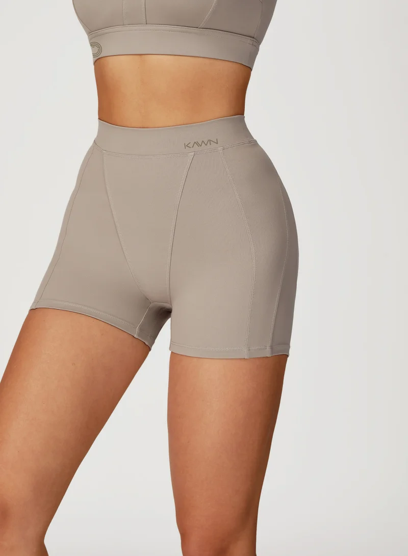 KAWN.YOGA Ivory Beige High Waist Contour Shorts for Women | Best Price UAE