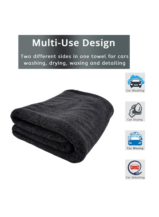 Agc Microfiber Car Drying Towel 40x60cm Dual Side High Absorbency Quick Dry Lint Free Cleaning Cloth for Car Wash Dry Wax Polish Detailing Glass Kitchen Bathroom Office Motorcycle RV Golf Cart Reusable Machine Washable Multi Purpose Heavy Duty - Image 4