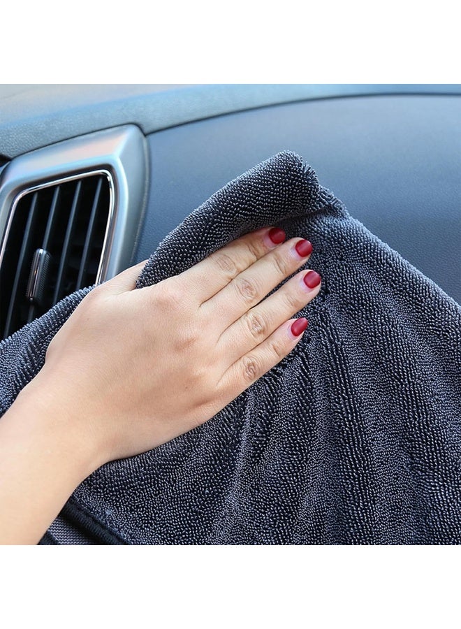 Agc Microfiber Car Drying Towel 40x60cm Dual Side High Absorbency Quick Dry Lint Free Cleaning Cloth for Car Wash Dry Wax Polish Detailing Glass Kitchen Bathroom Office Motorcycle RV Golf Cart Reusable Machine Washable Multi Purpose Heavy Duty - Image 3