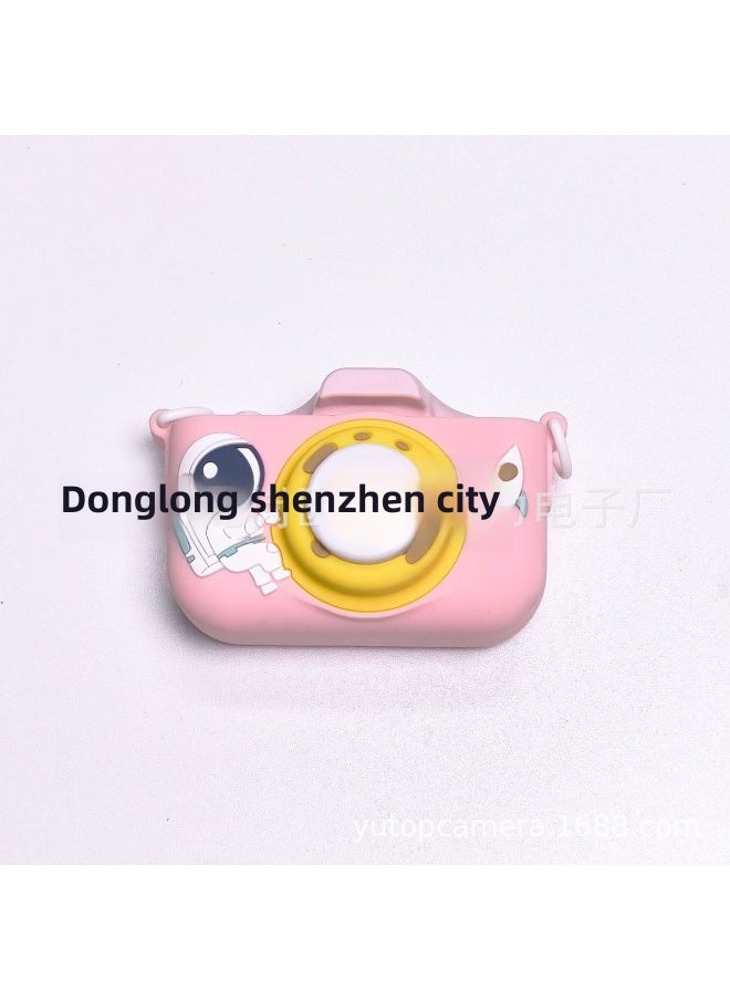 Generic X2 Digital Cartoon SLR Children's Camera High List Photography Dual Camera Children's Toy Camera With Dolphin Silicone Case-Body Color:Pink Puqing Double Photo  - Image 3