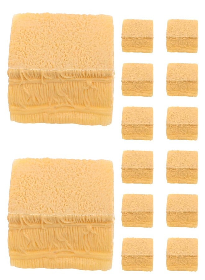 VICASKY 50-Pcs Miniature Hay Bales Set - Realistic Fake Hay Square Bales for Farm & Micro Landscape Diorama, Dollhouse Decor, Train Scenery, and DIY Craft Projects (Tan) - Image 1