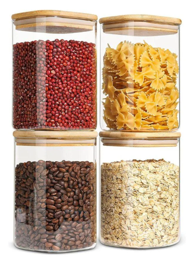 QUESERA Quesera Airtight Glass Storage Canister with Wood Lid