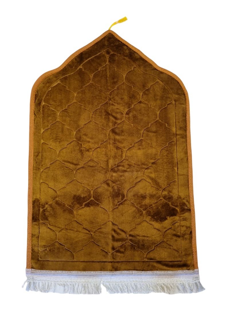 Toko Premium Velvet Prayer Mat | 70*110 cm | Non-Slip Bottom | Thick Padding | Luxurious Velvet Top Surface | Available in Blue, Brown, and Red  - Image 4