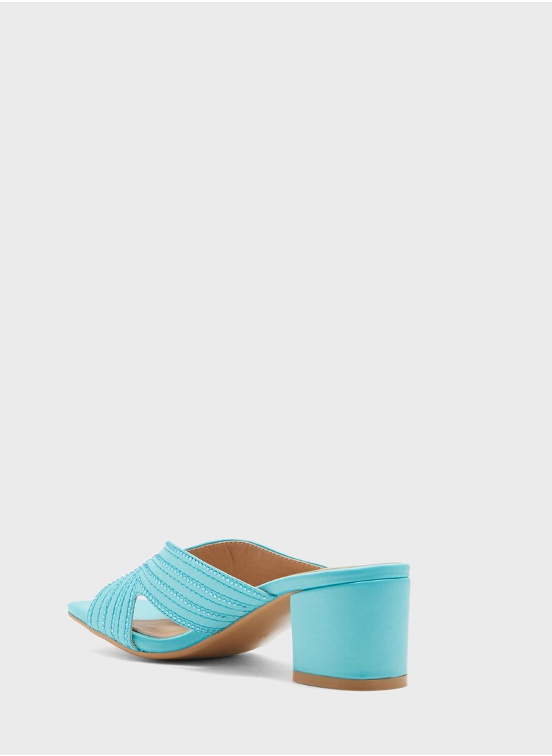 Khizana - Diamante Stitch Cutout Mule Sandal - Image 1