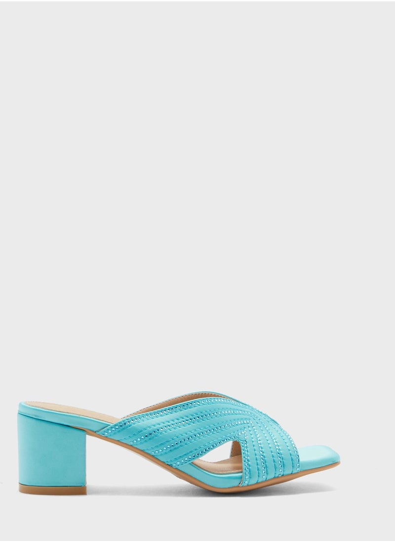 Khizana - Diamante Stitch Cutout Mule Sandal - Image 1