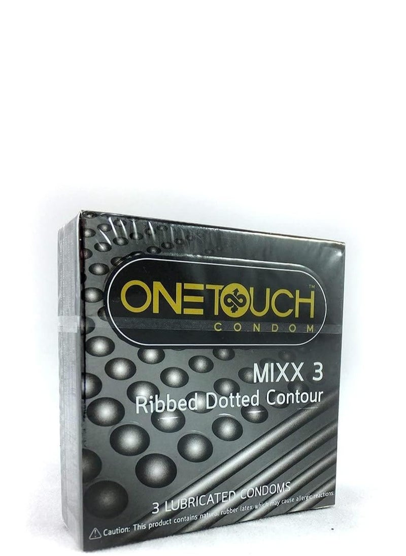 ONETOUCH One touch mixx3 ribbed and dotted condoms - 4 packs  - Image 3