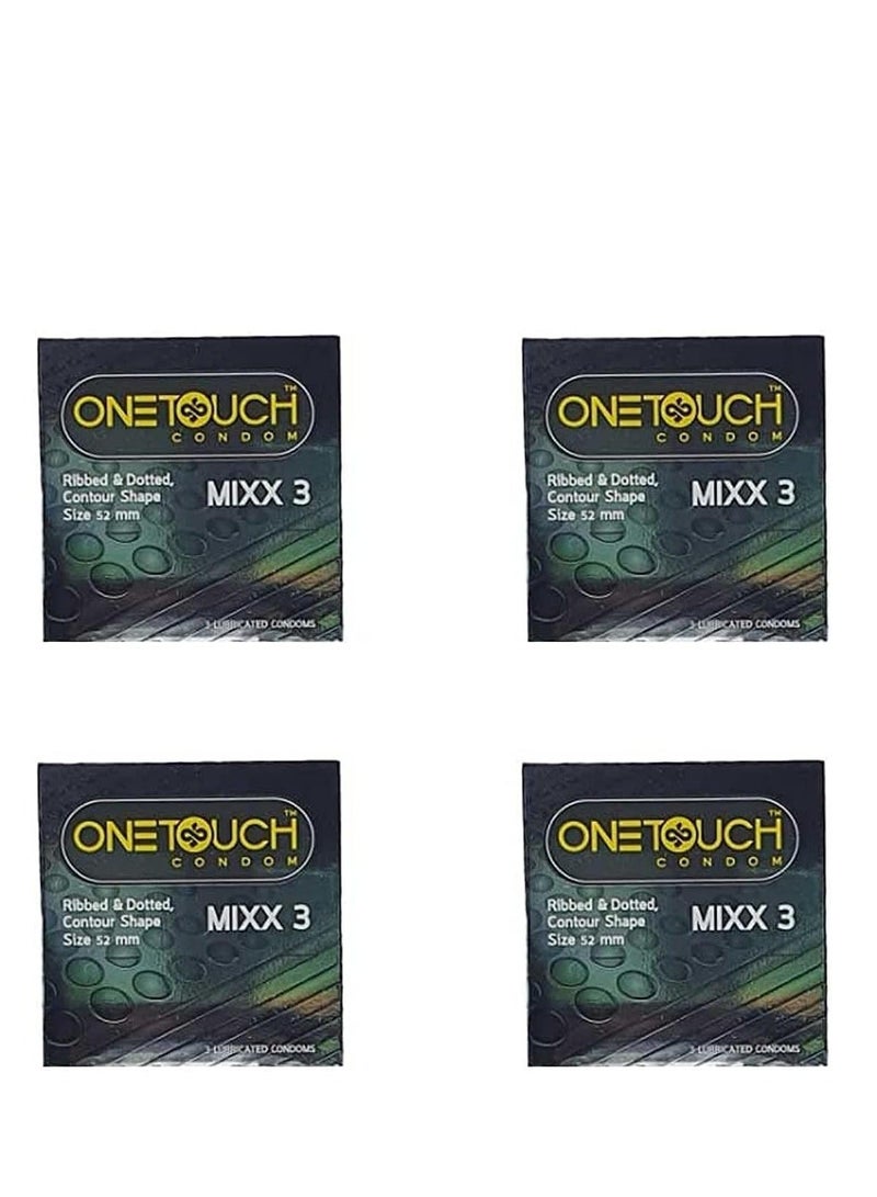 ون تاتش واقي ذكري مضلع ومنقط ميكس 3 من وان تاتش - 4 قطع - Image 3