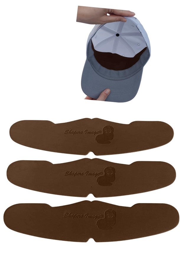 Shapers Image 3 pcs Baseball Crown Shaper Inserts for Low Profile Fitted & Snapback Caps, Washable Reusable Sports Hat Liner Brown One Size - Image 1
