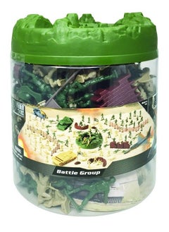 Sunny Days Entertainment Military Battle Group Bucket 100 Assorted Soldiers And Accessories Toy Play Set For Kids Boys And Girls ; Plastic Army Men Figures With Storage Container  - Image 4