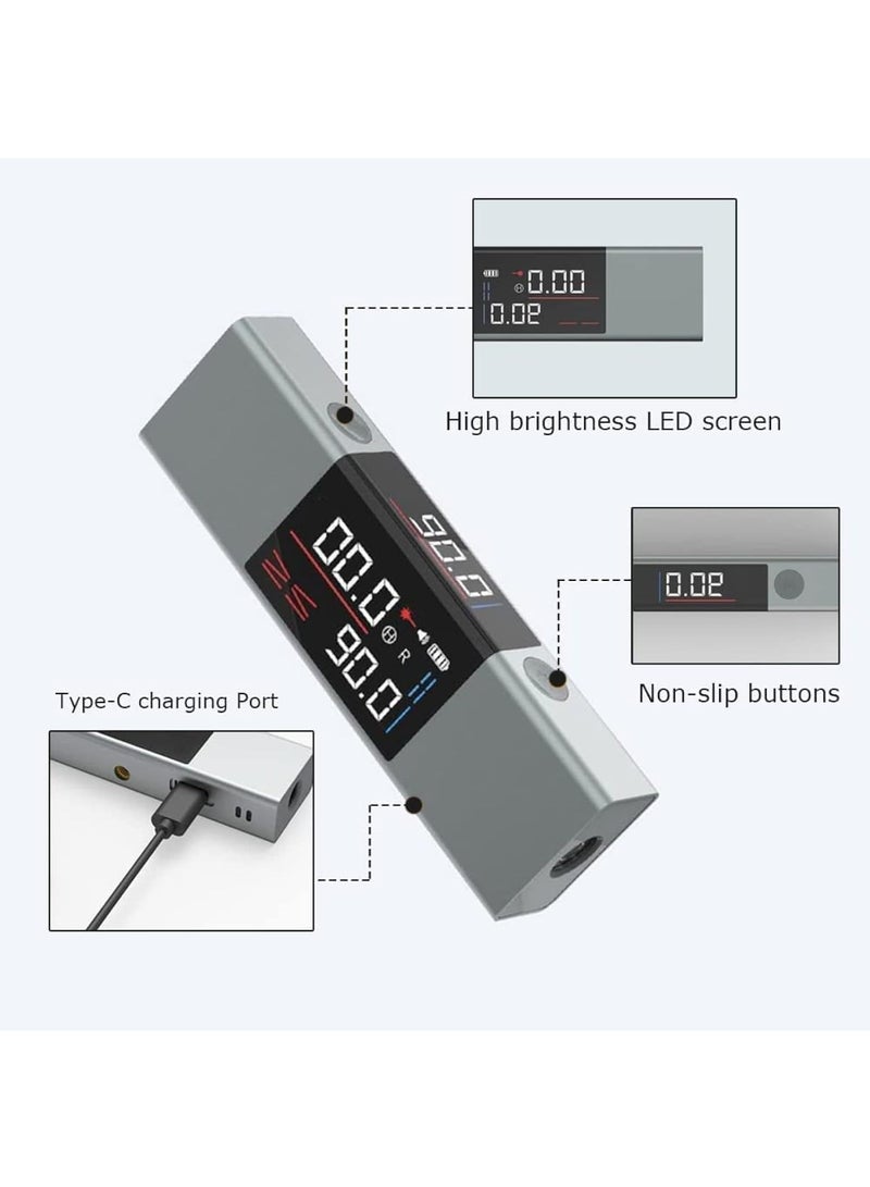 DUKA Dual Laser Protractor Digital Inclinometer Gauge with Rotatable Holder, Angle Measure Ruler with Bi-Directional Marking, Real Time Laser Level Angle Meter with Type-C Charging and Double LED Screen - Image 5
