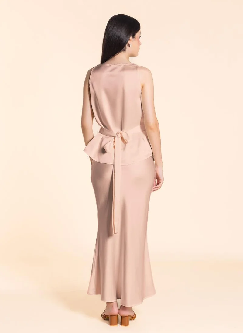 SHAPES DETAILED SATIN SKIRT SET