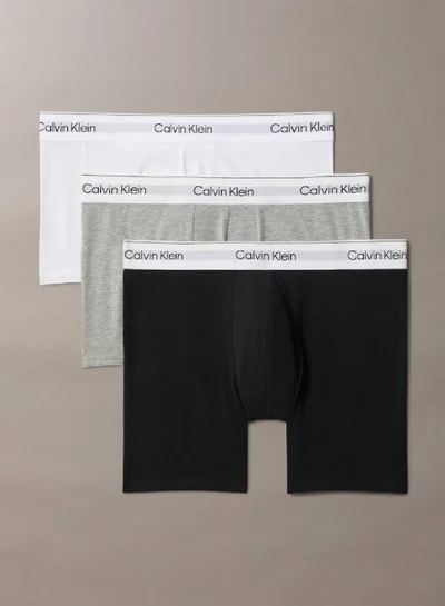 CALVIN KLEIN 3 Pack Boxer Briefs - Icon Cotton Stretch