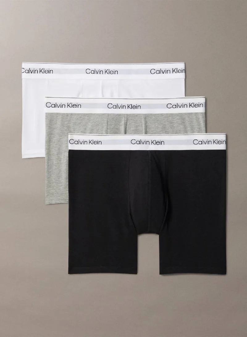 CALVIN KLEIN 3 Pack Boxer Briefs - Icon Cotton Stretch