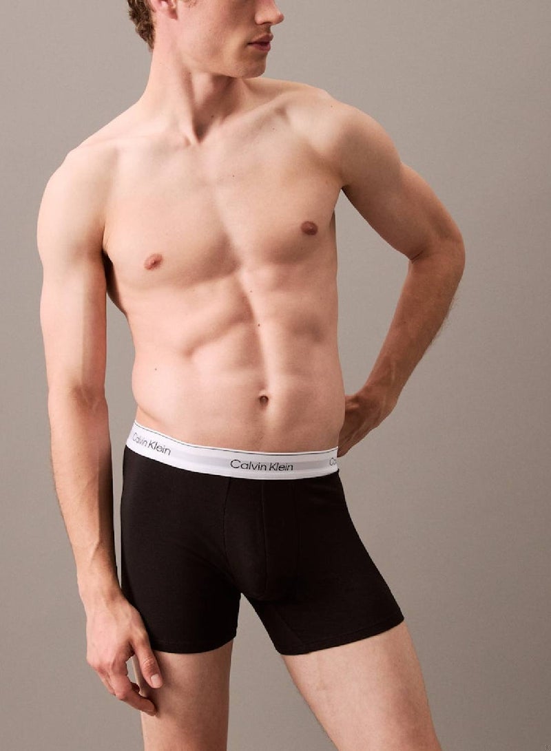CALVIN KLEIN 3 Pack Boxer Briefs - Icon Cotton Stretch  - Image 3