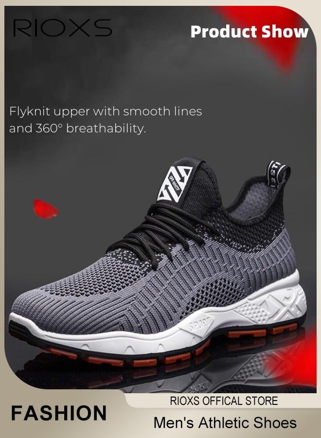 RIOXS Men's Trainer, Lightweight Athletic Casual Shoes, Fashion Sport Shoe, Comfy Breathable Sneakers For Hiking Running Workout Walking, Mens Basketball Runner Shoes, Gym Footwear For Men, Mens Athlesiure Trainers  - Image 2