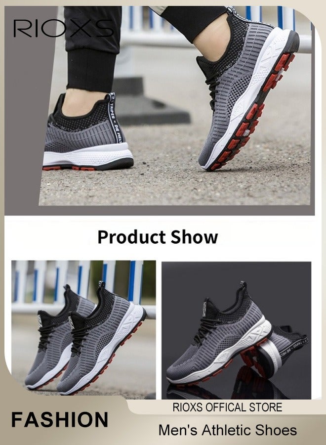 RIOXS Men's Trainer, Lightweight Athletic Casual Shoes, Fashion Sport Shoe, Comfy Breathable Sneakers For Hiking Running Workout Walking, Mens Basketball Runner Shoes, Gym Footwear For Men, Mens Athlesiure Trainers  - Image 5
