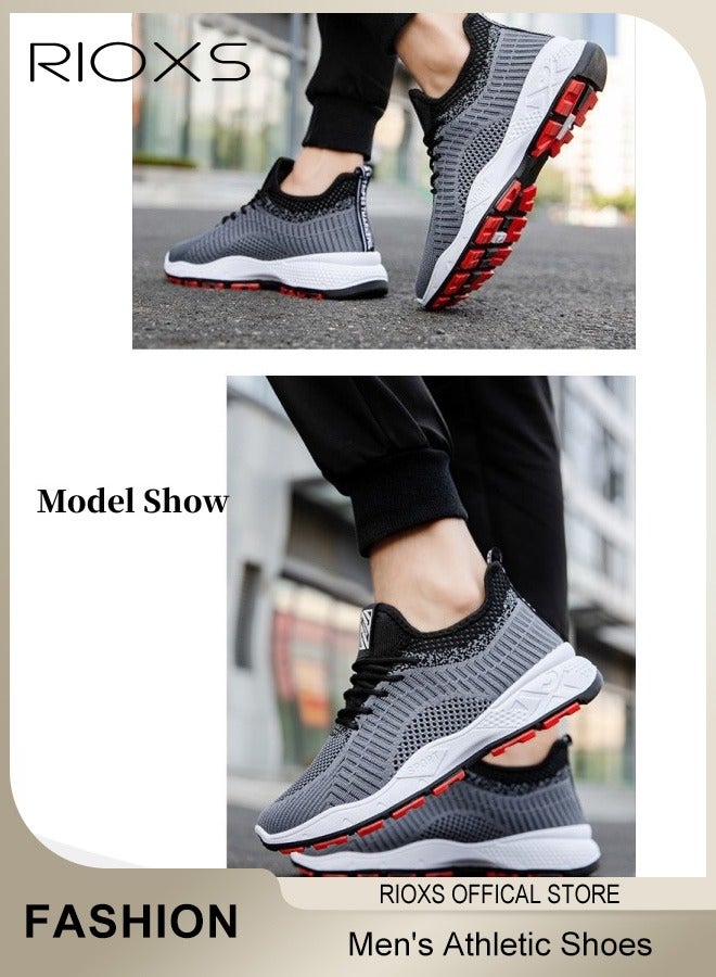 RIOXS Men's Trainer, Lightweight Athletic Casual Shoes, Fashion Sport Shoe, Comfy Breathable Sneakers For Hiking Running Workout Walking, Mens Basketball Runner Shoes, Gym Footwear For Men, Mens Athlesiure Trainers  - Image 3