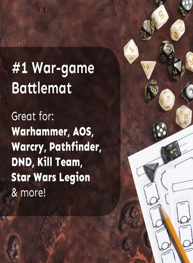 Feltectors Warzone Battle Mat 44 x 60 in Ruined Urban Zone & Volcanic Wasteland Terrain for Warhammer 40K, Kill Team, Tabletop Wargames Durable, Flat-Laying, Portable (Volcanic Wasteland) - Image 3