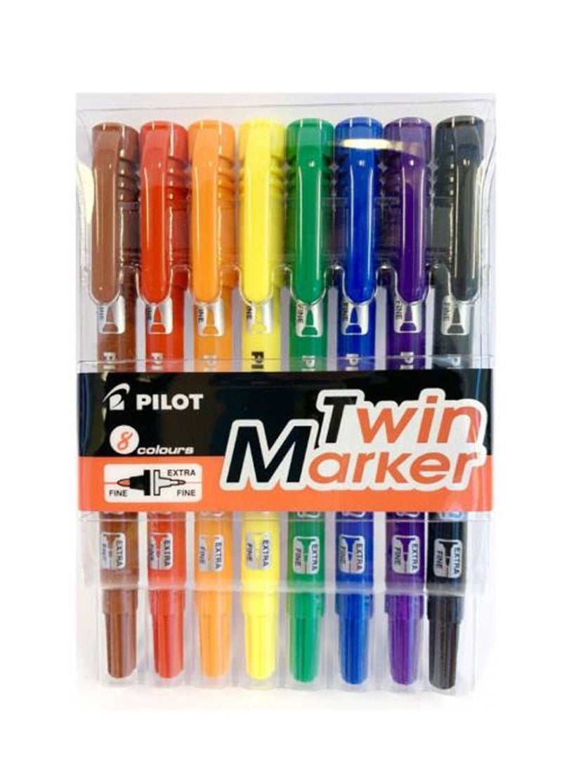 PILOT 8-Piece Double Sided Twin Marker Multicolour - Image 1