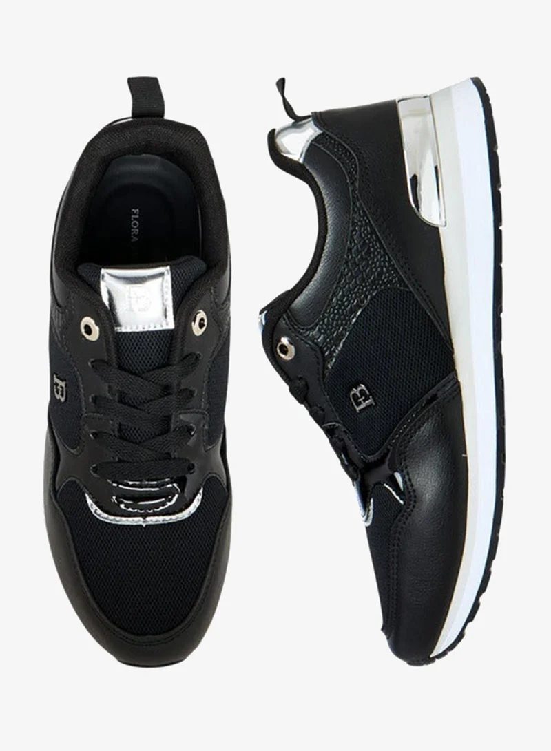 Flora Bella By Shoexpress Flora Bella Panelled Lace-Up Sneakers With Pull Tab