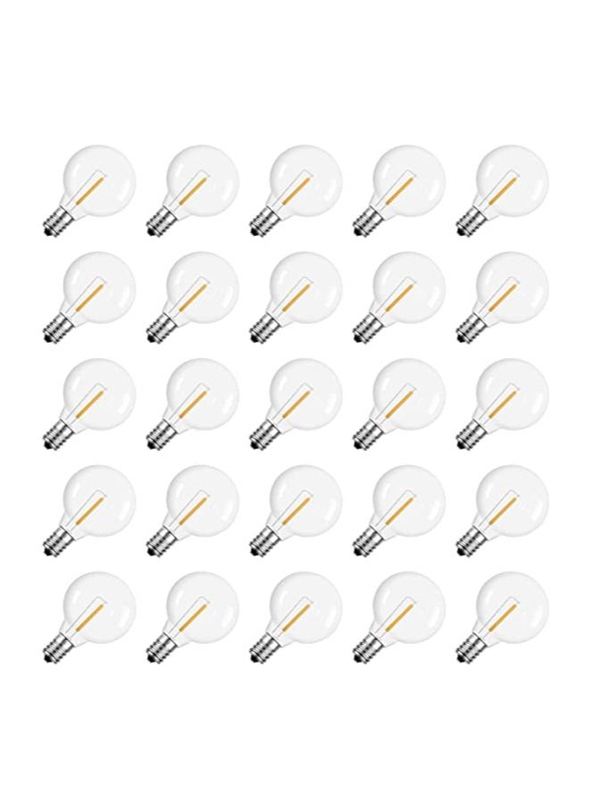 SYOSI G40 Led Replacement Light Bulbs, E12 Screw Base Shatterproof LED Globe Bulbs Light for Outdoor String Lights, Warm White, 2200K Light Bulbs for Indoor Outdoor Patio Decor (25Pcs) - Image 1