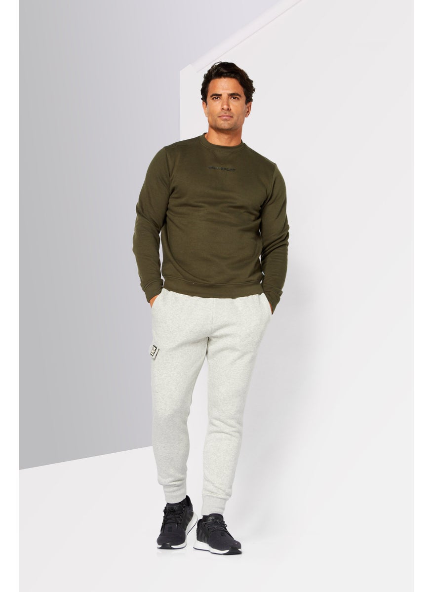 DKNY Sport Men Sportswear Fit Long Sleeve Training Sweatshirt, Army Green  - Image 3