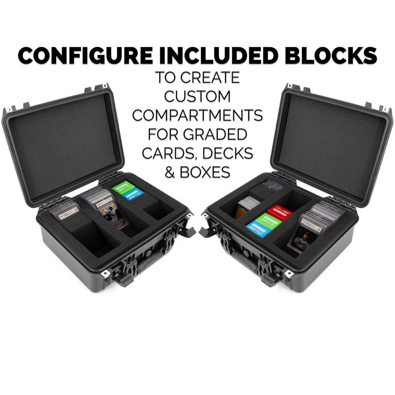 CASEMATIX Waterproof Graded Card Storage Box for 100 PSA, BGS, CSG Sports Cards â€“ IPX7 Protective Holder Case Fits PSA Slabs and Toploaders With Dividers â€“ Durable Collectible Card Case - Image 4
