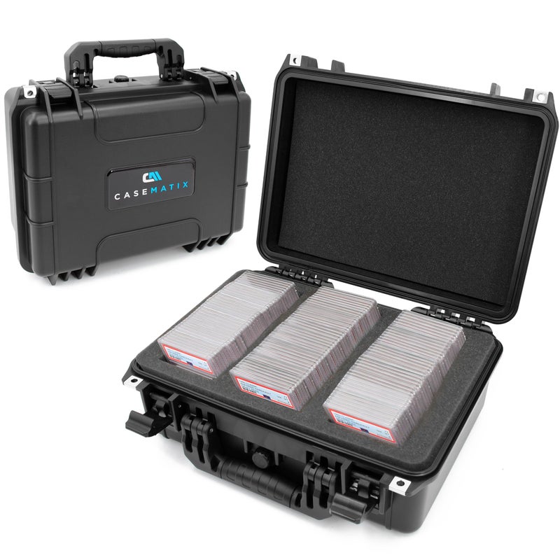 CASEMATIX Waterproof Graded Card Storage Box for 100 PSA, BGS, CSG Sports Cards â€“ IPX7 Protective Holder Case Fits PSA Slabs and Toploaders With Dividers â€“ Durable Collectible Card Case - Image 1
