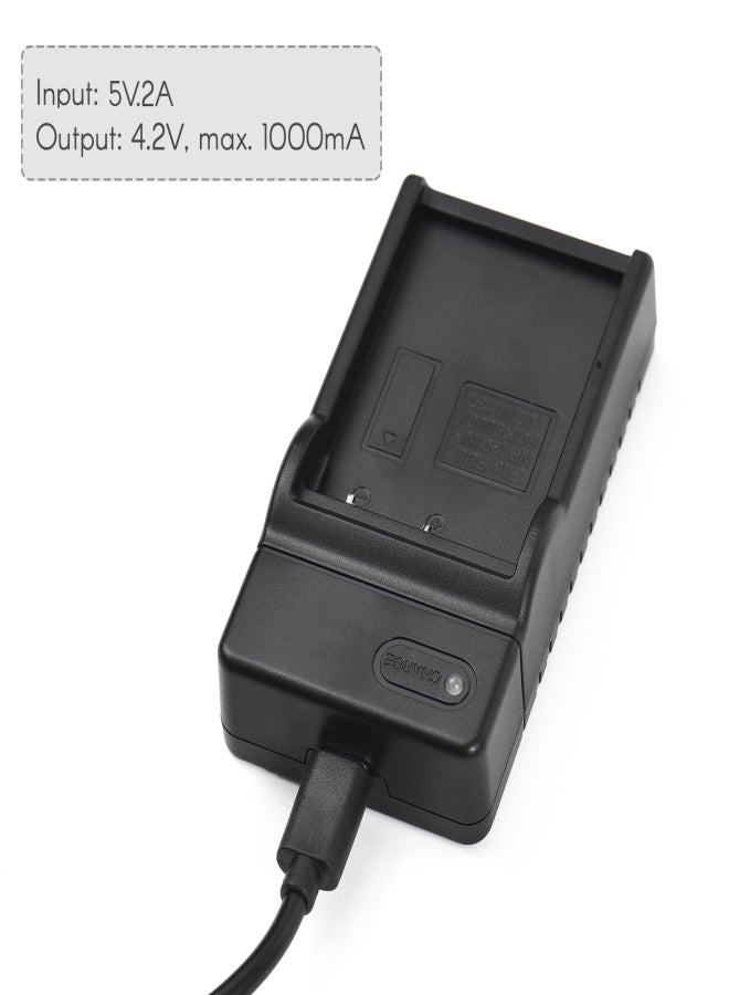 شاحن بطاريات NP-120 مزود بمؤشر LED ومنفذ من النوع C وكابل USB، متوافق مع بطاريات كاميرات الفيديو الرقمية ORDRO HDR-AC3/ HDR-AC5/ HDR-AZ50/ HDR-V12/ HDR-V7 بالإضافة إلى - Image 3