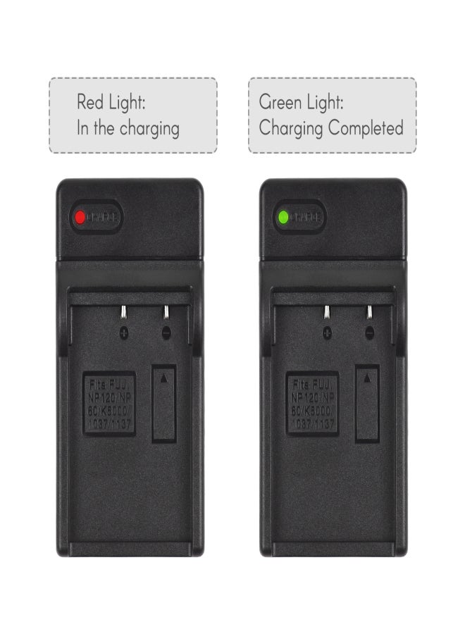 شاحن بطاريات NP-120 مزود بمؤشر LED ومنفذ من النوع C وكابل USB، متوافق مع بطاريات كاميرات الفيديو الرقمية ORDRO HDR-AC3/ HDR-AC5/ HDR-AZ50/ HDR-V12/ HDR-V7 بالإضافة إلى - Image 2