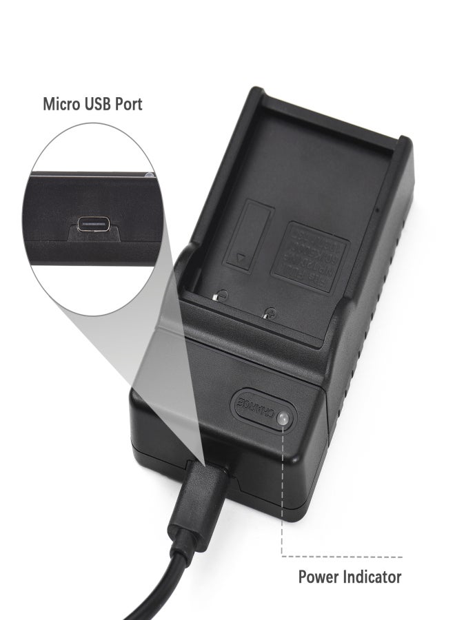 شاحن بطاريات NP-120 مزود بمؤشر LED ومنفذ من النوع C وكابل USB، متوافق مع بطاريات كاميرات الفيديو الرقمية ORDRO HDR-AC3/ HDR-AC5/ HDR-AZ50/ HDR-V12/ HDR-V7 بالإضافة إلى - Image 5