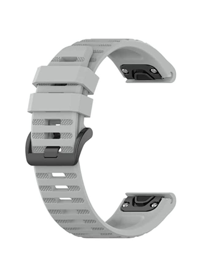 Generic - Band For Garmin Fenix 6 22mm Quick Release Official Texture Wrist Strap Watchband with Plastic Button Grey - Image 1